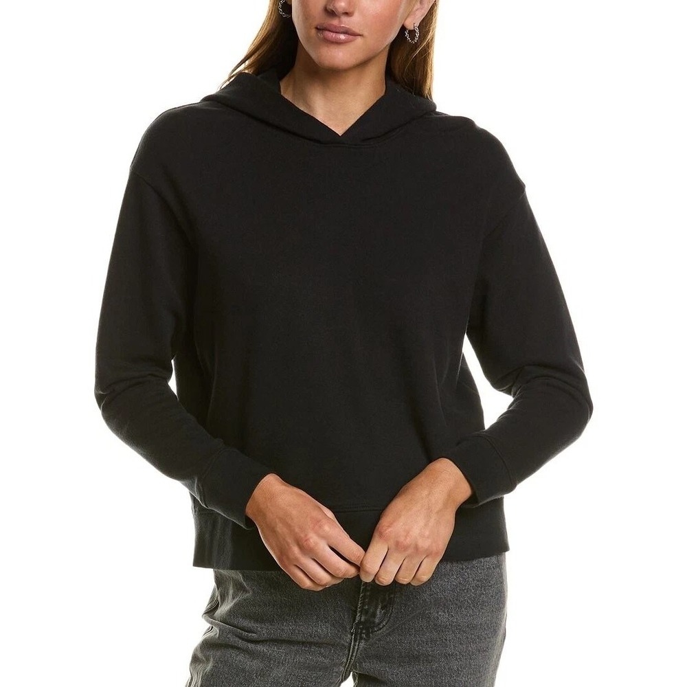 James Perse Black French Terry Pullover Hoodie Womens Size 3 Excellent